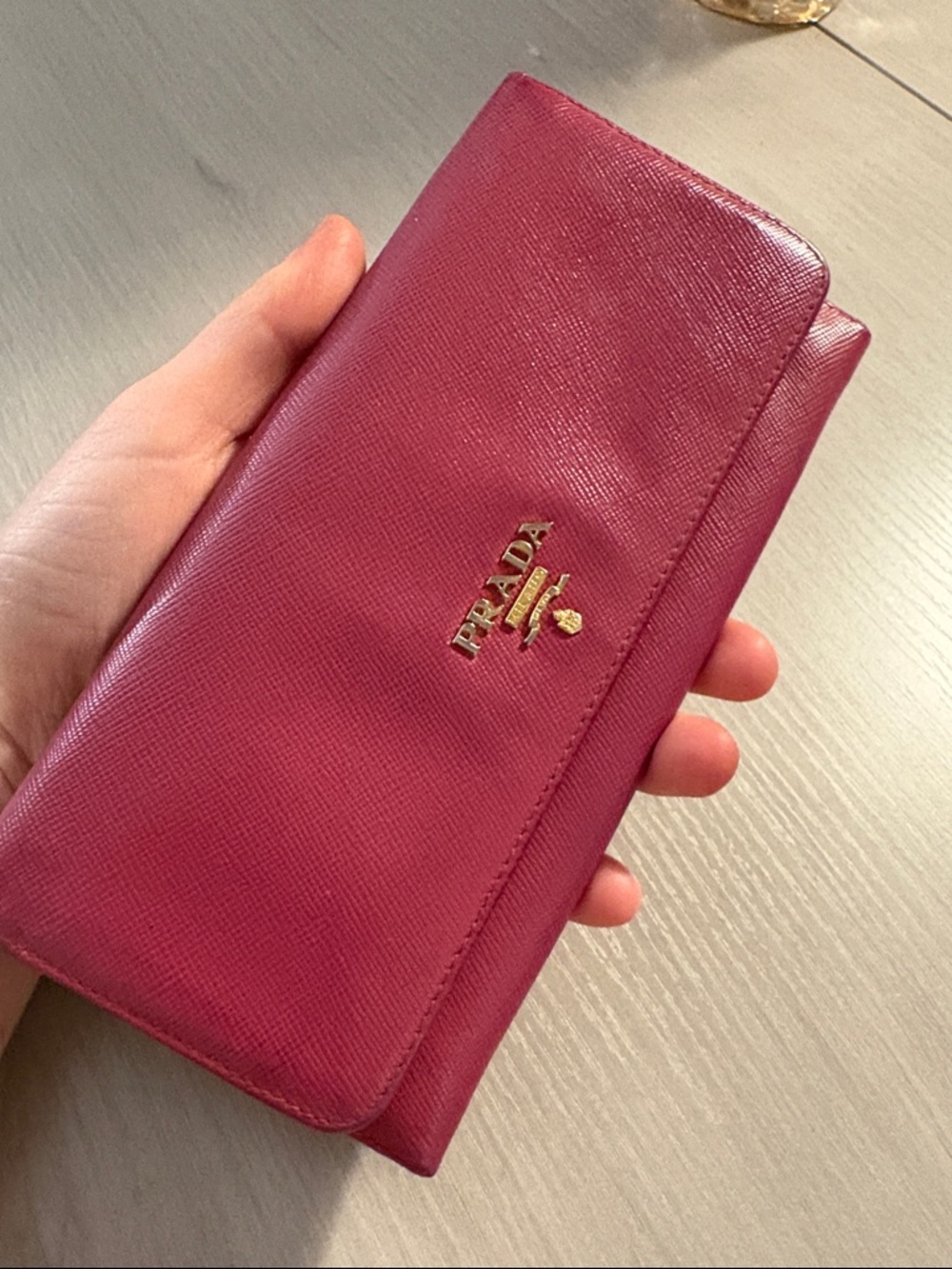 Prada Saffiano‎ Leather Long Wallet - Raspberry